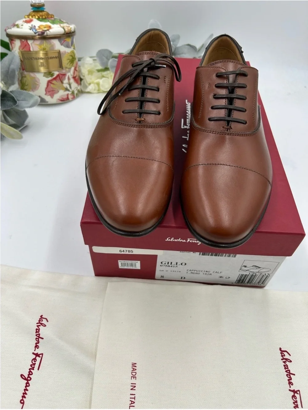 Men’s Salvatore Ferragamo GILLO lace up Loxford size 8D made in Italy